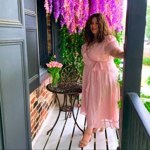 Pink polka dot dress size 24 unaltered